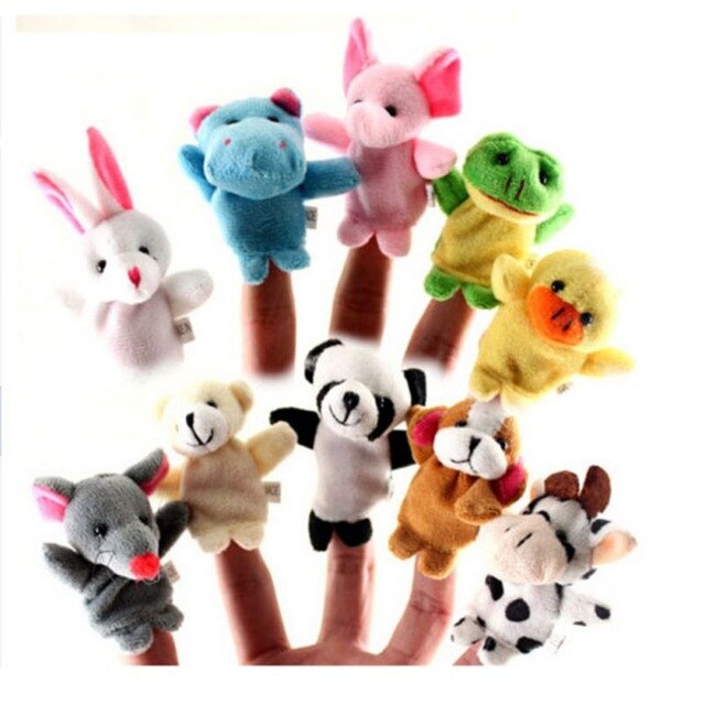 10pcs/Lot Cartoon Animal Velvet Finger Puppet Finger Toy Finger Doll Baby Cloth Educational Hand Story Baby Toy 26